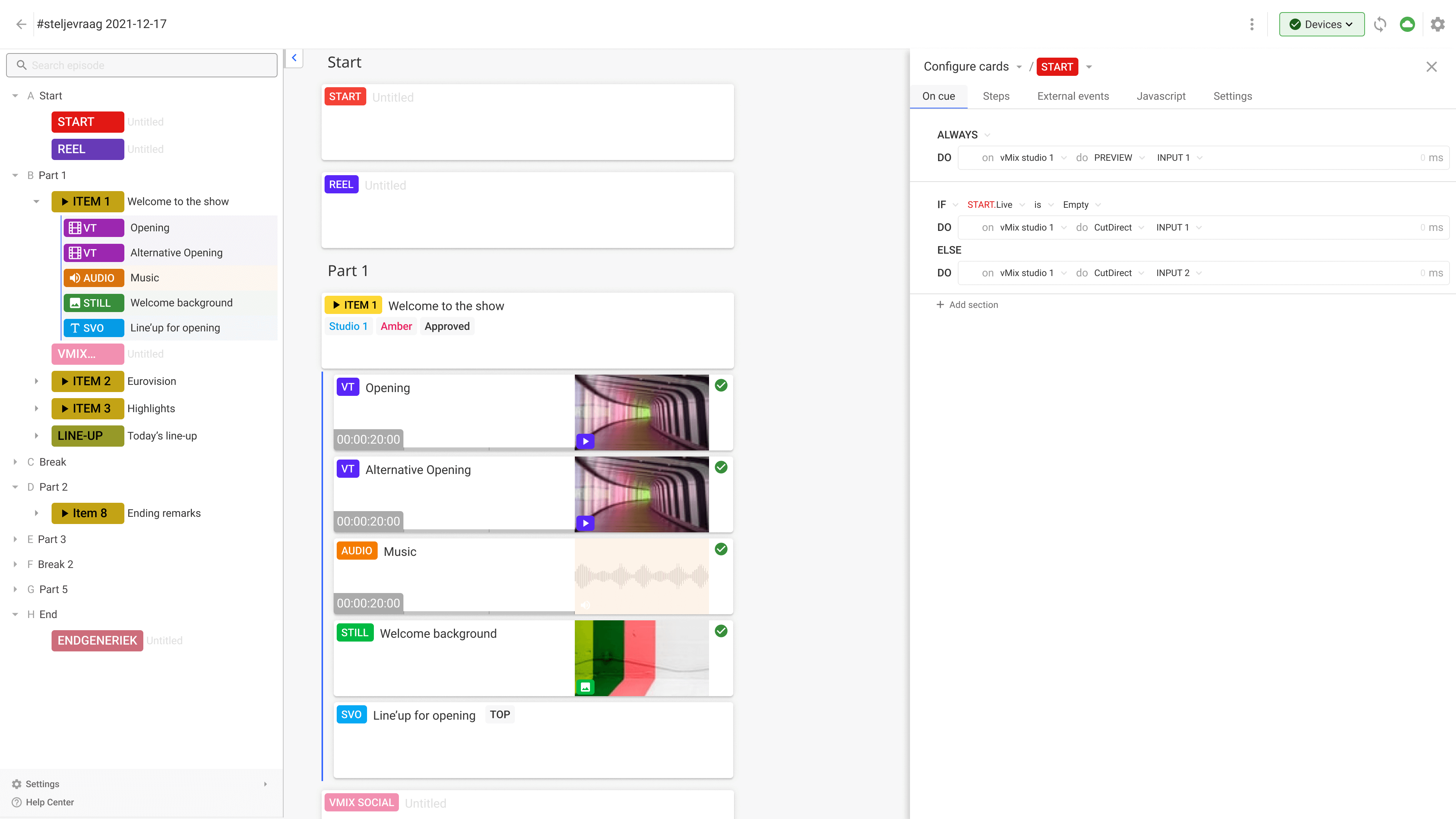 Automation setup: Multiple actions set up