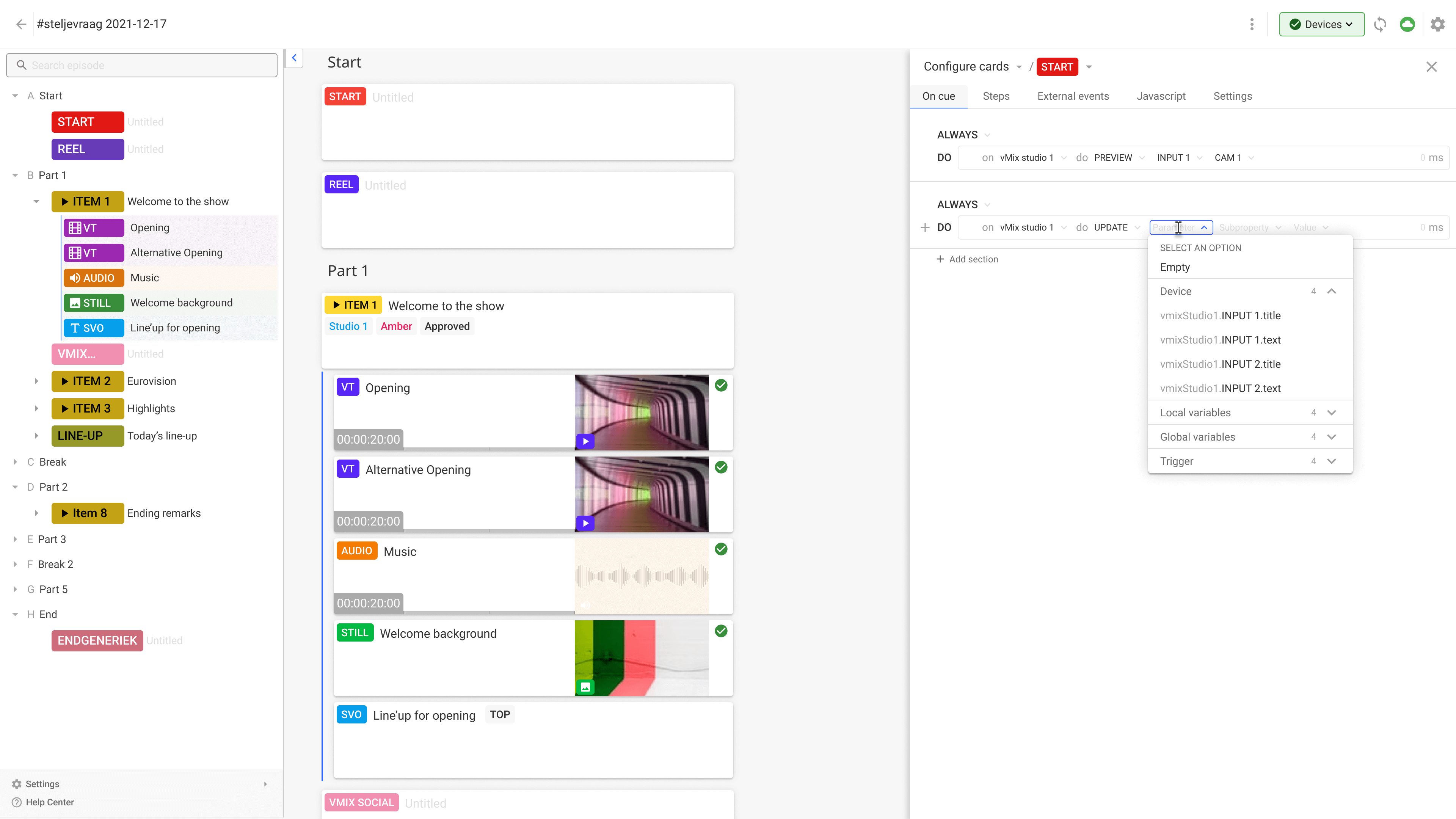 Automation setup: Functions