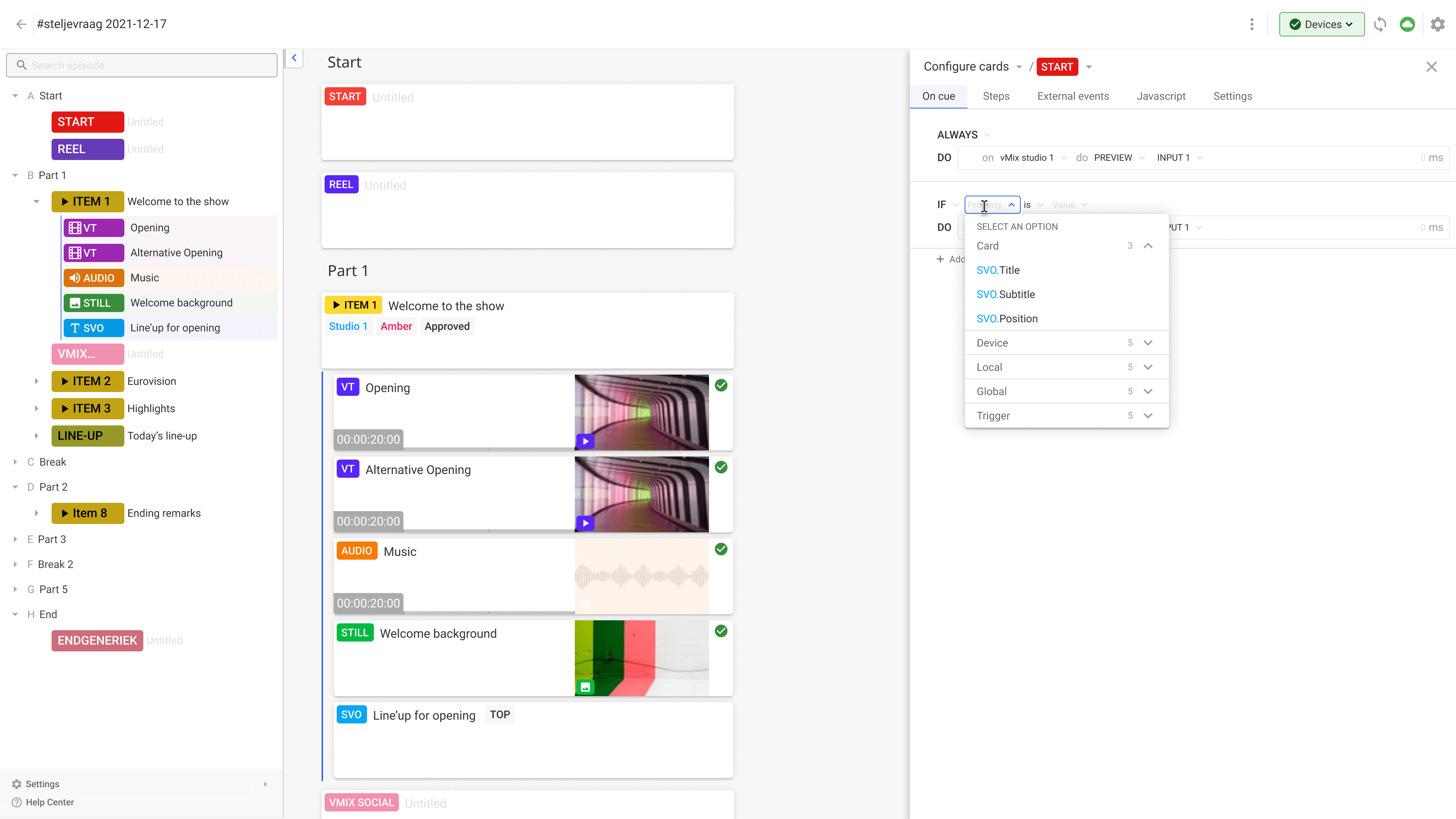 Automation setup: Property