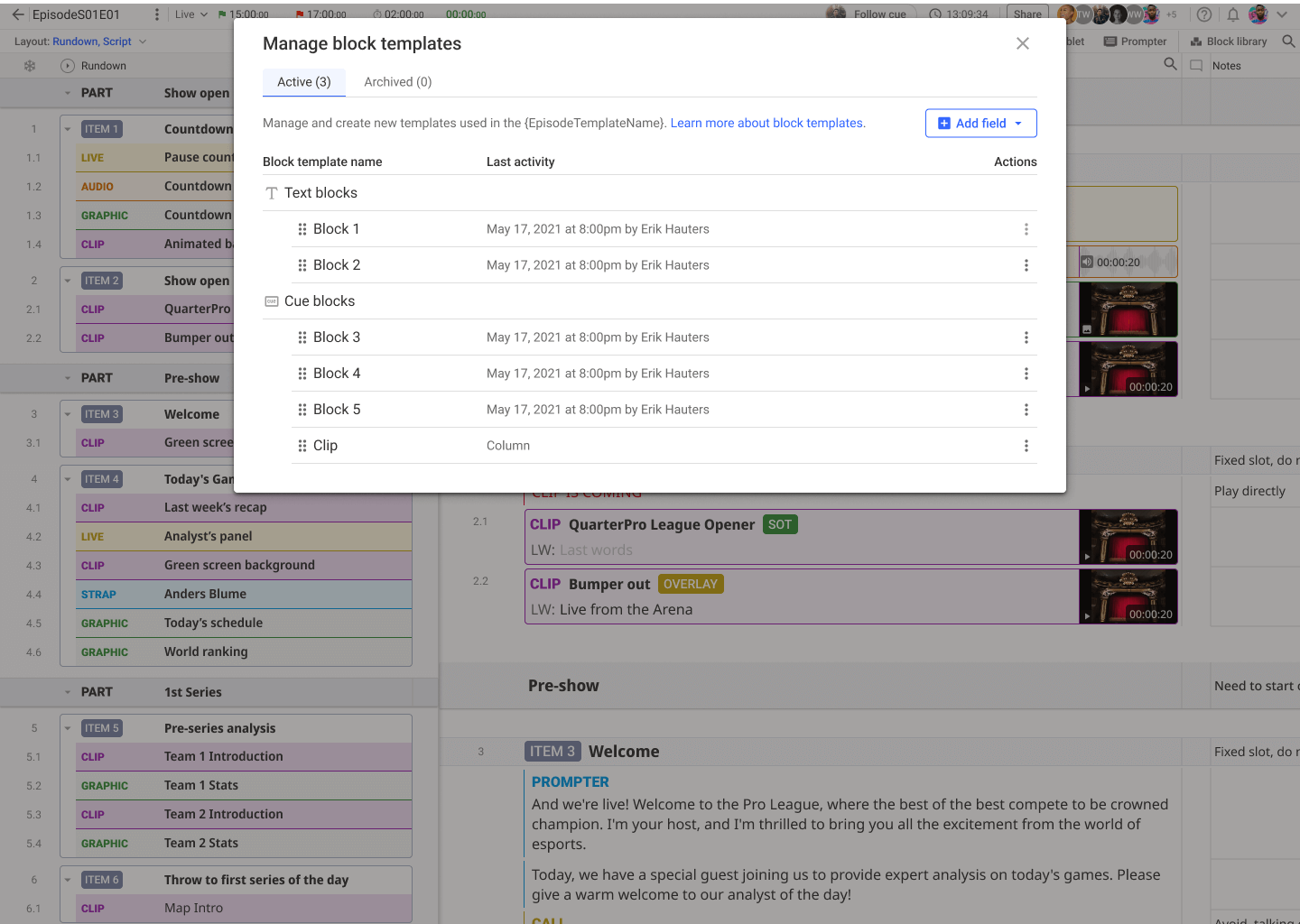 Users can create block templates